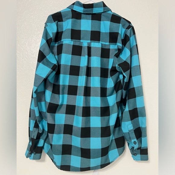 Dixxon Flannel Co “Back in the Basics” Teal Blue Black Plaid Shirt S - Picture 2 of 7
